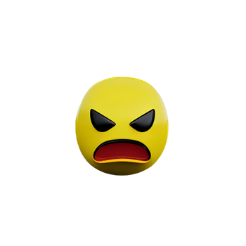angry face 3d rendering icon illustration png