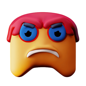angry face 3d rendering icon illustration png