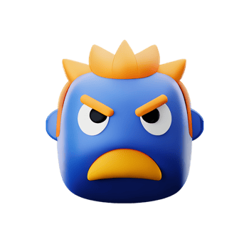 angry face 3d rendering icon illustration png