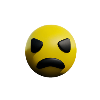 angry face 3d rendering icon illustration png