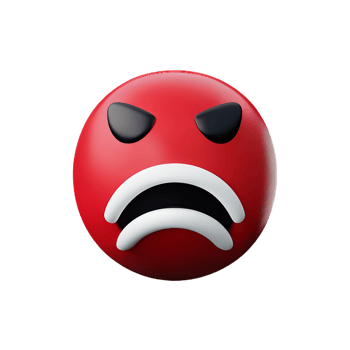 angry face 3d rendering icon illustration png
