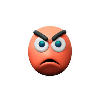 angry face 3d rendering icon illustration png