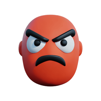 angry face 3d rendering icon illustration png