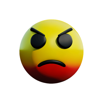 angry face 3d rendering icon illustration png