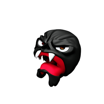 angry face 3d rendering icon illustration png