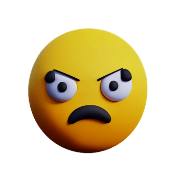 angry face 3d rendering icon illustration png