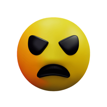 angry face 3d rendering icon illustration png