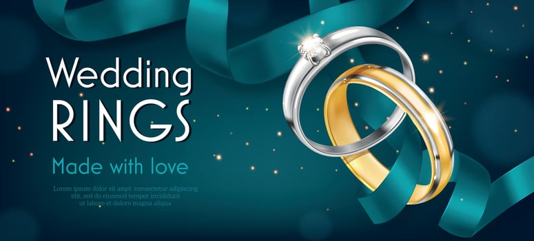 Wedding Rings Realistic Poster vector