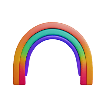boho rainbow 3d rendering icon illustration png