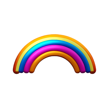 boho rainbow 3d rendering icon illustration png