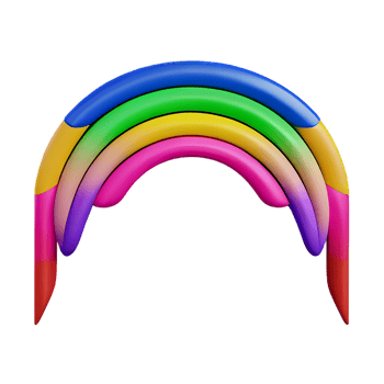 boho rainbow 3d rendering icon illustration png