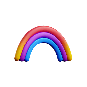 boho rainbow 3d rendering icon illustration png