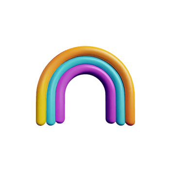 boho rainbow 3d rendering icon illustration png