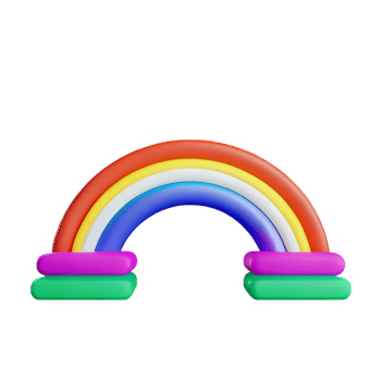 boho rainbow 3d rendering icon illustration png