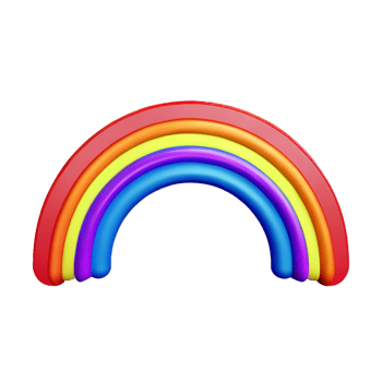 boho rainbow 3d rendering icon illustration png