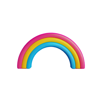 boho rainbow 3d rendering icon illustration png