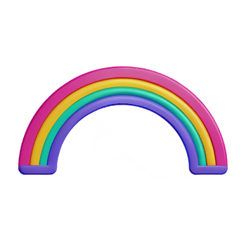 boho rainbow 3d rendering icon illustration png