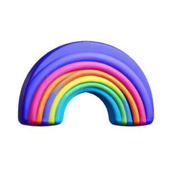boho rainbow 3d rendering icon illustration png