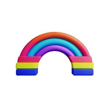 boho rainbow 3d rendering icon illustration png