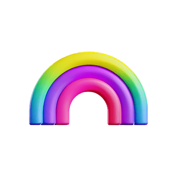 boho rainbow 3d rendering icon illustration png