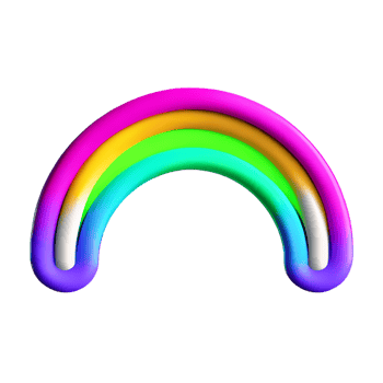 boho rainbow 3d rendering icon illustration png