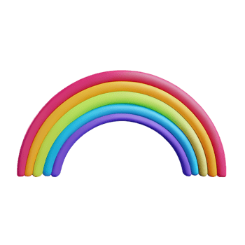 boho rainbow 3d rendering icon illustration png