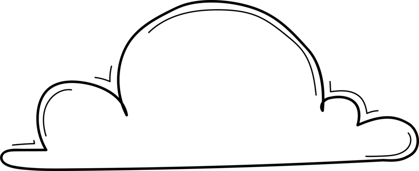 Hand drawn clouds, Transparent background png