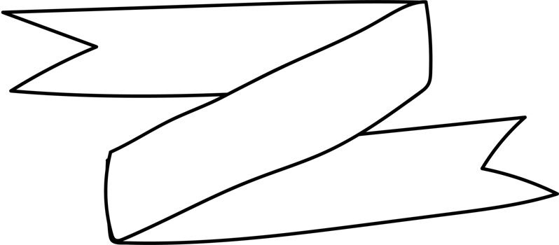Hand drawn ribbon banner illustration, Transparent background. png