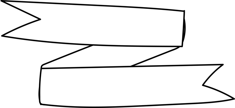 Hand drawn ribbon banner illustration, Transparent background. png