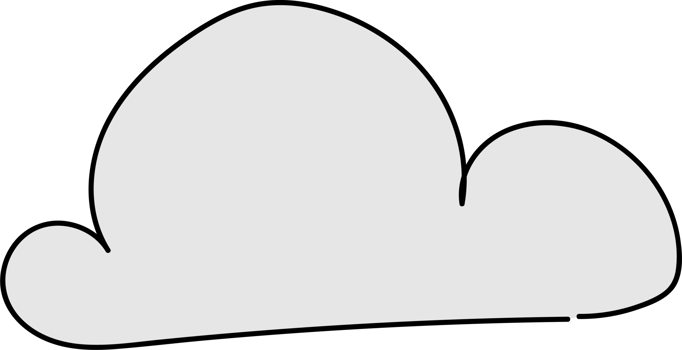 Hand drawn clouds, Transparent background png