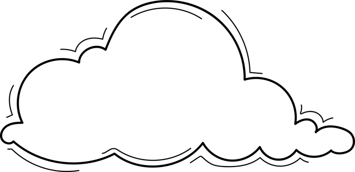 Hand drawn clouds, Transparent background png