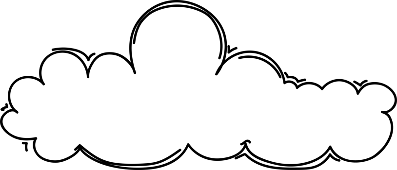 Hand drawn clouds, Transparent background png