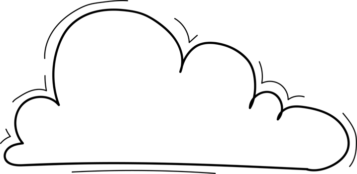 Hand drawn clouds, Transparent background png