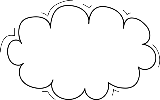 Hand drawn clouds, Transparent background png