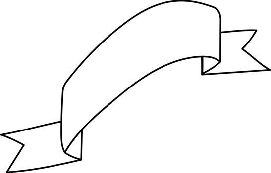 Ribbon outline banner illustration, Transparent background. png