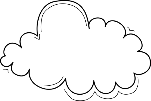 Hand drawn clouds, Transparent background png