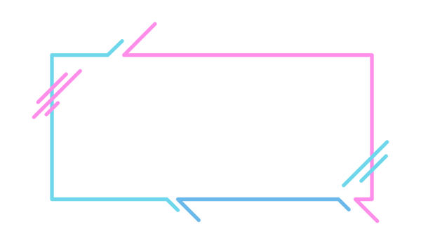 Rectangle modern speech bubble frame. Rectangle border in pink and light blue pastel colors. png