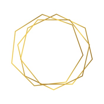 Gold geometric polygonal frame vector