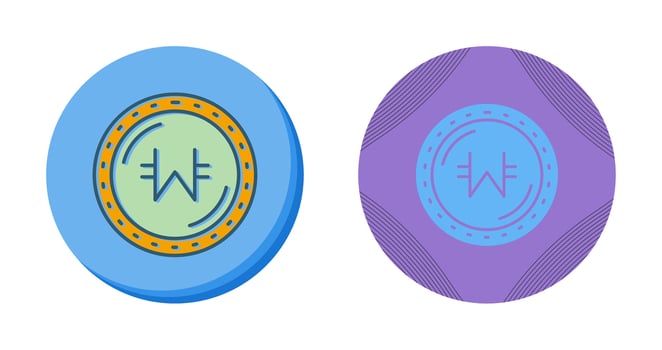 Won Currency Vector Icon