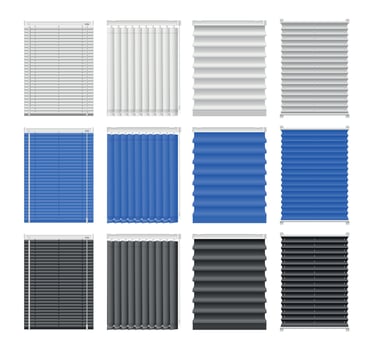 Colored Window Blinds Set vector