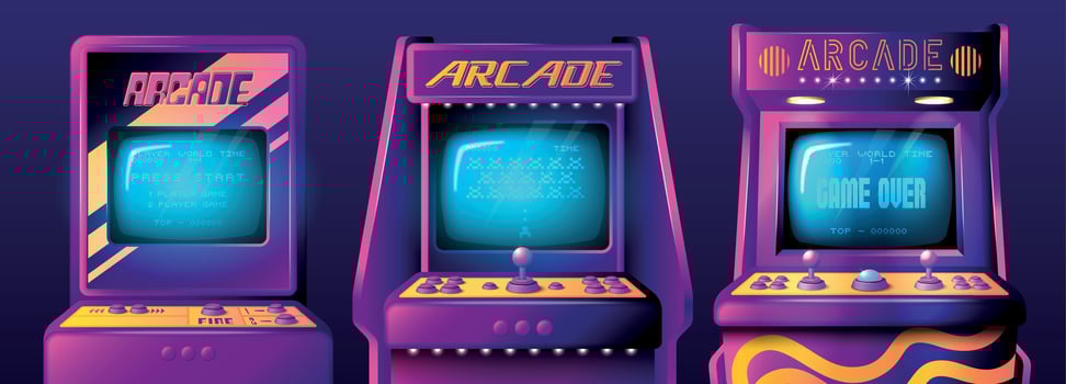 Realistic Arcade Machines Set vector
