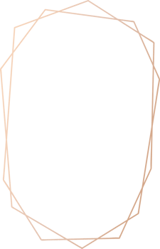 Geometric rose gold frame illustration. png