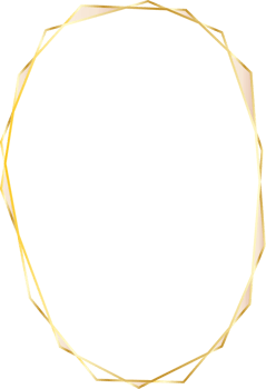 geometric gold frame illustration. png