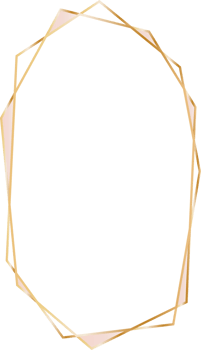 Geometric rose gold frame illustration. png