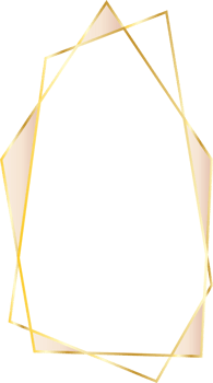 geometric gold frame illustration. png