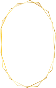 geometric gold frame illustration. png