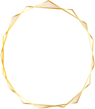 Gold geometric frame illustration. png