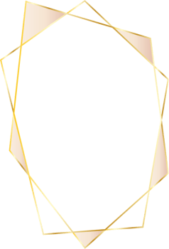 geometric gold frame illustration. png