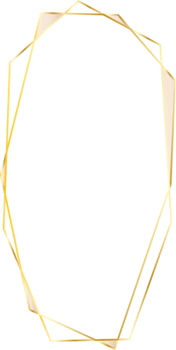 geometric gold frame illustration. png