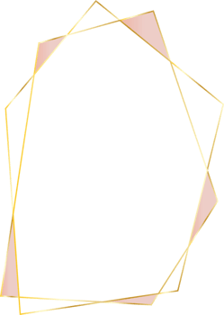 Geometric rose gold frame illustration. png
